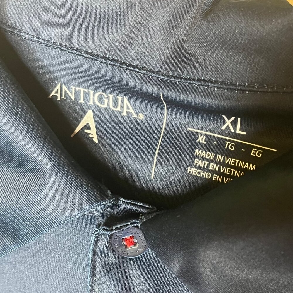Antigua XL Navy Mens Polo Shirt With Stars & Stripes Pattern - Picture 3 of 4